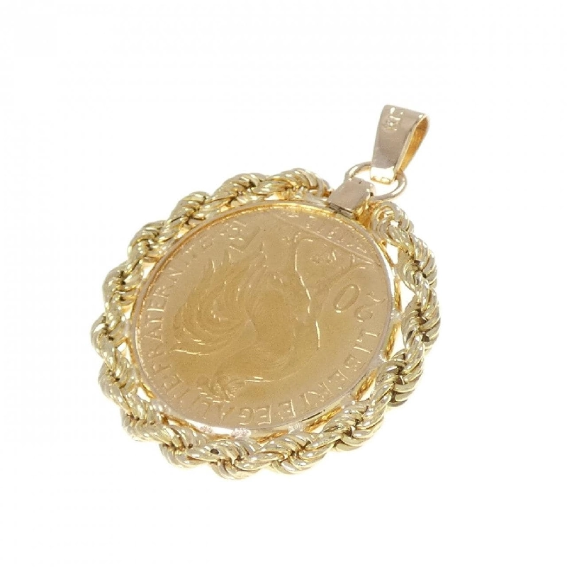 K18YG(枠) Đồng xu mặt dây chuyền - Hàng hiệu Authentic 866692