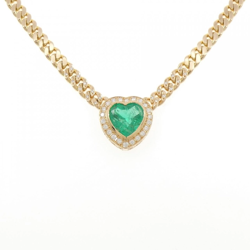 K18YG Dây chuyền hình trái tim ngọc lục bảo 8.17CT - Hàng hiệu Chính hãng 859474