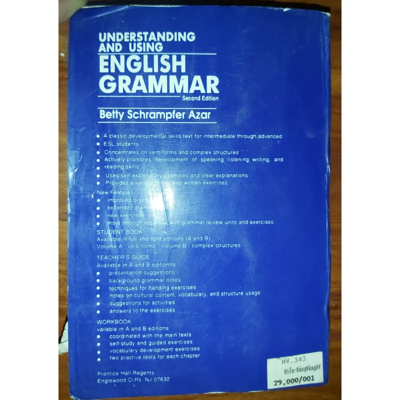 Understanding and Using English Grammar 1008440
