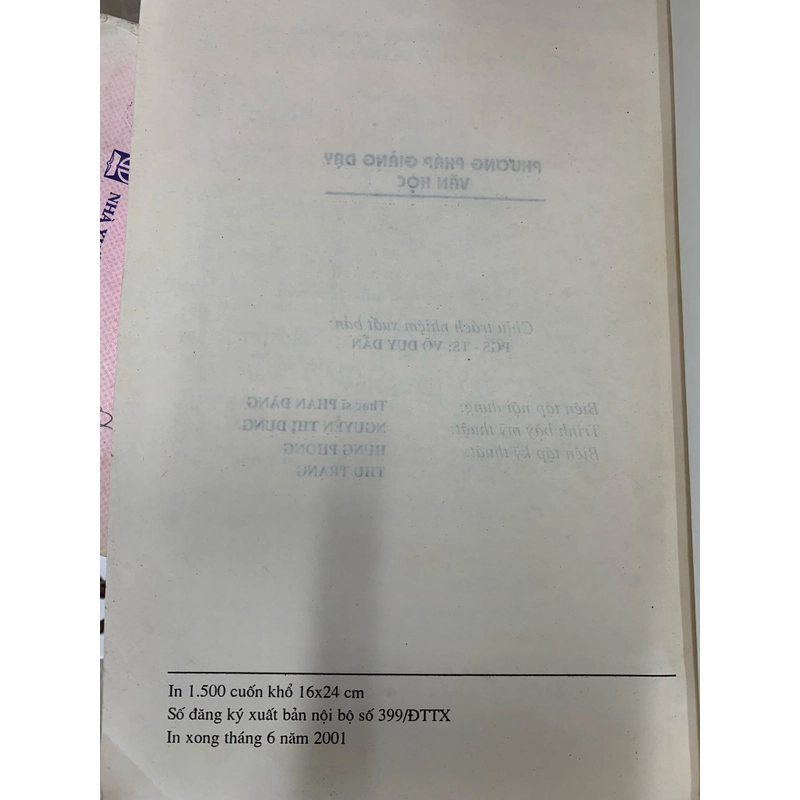 Phương pháp giảng dạy văn học. 999 462036