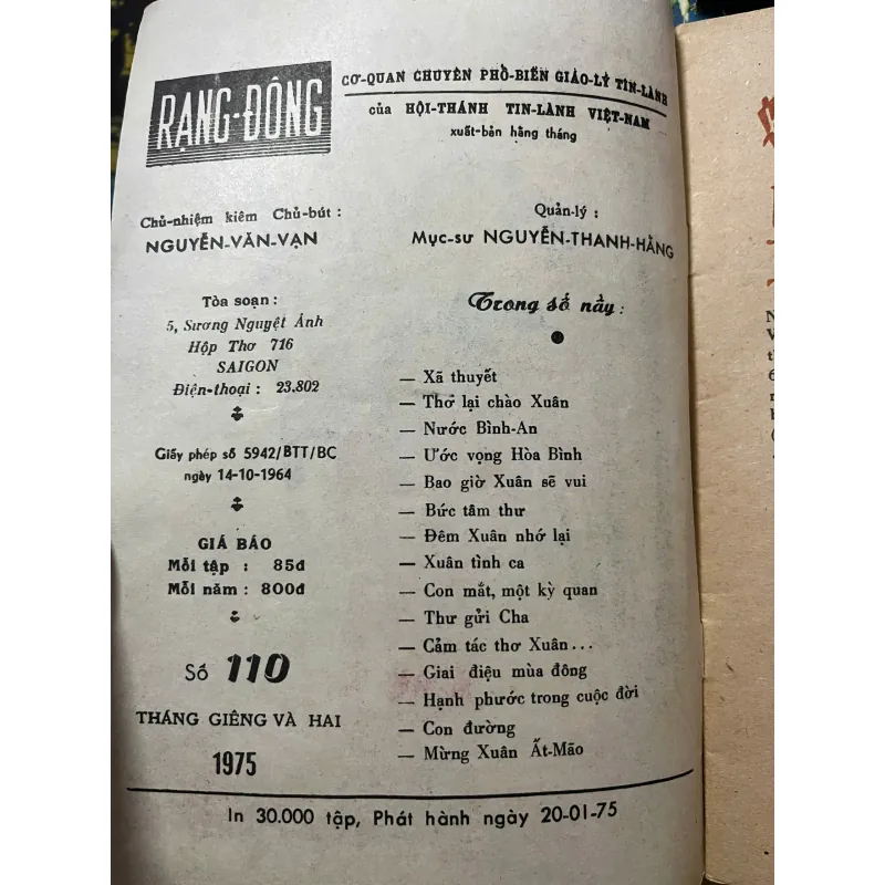 Tạp chí Rạng Đông (Trọn bộ/Số lượng lớn) - Hội Thánh Tin Lành Việt Nam 798713