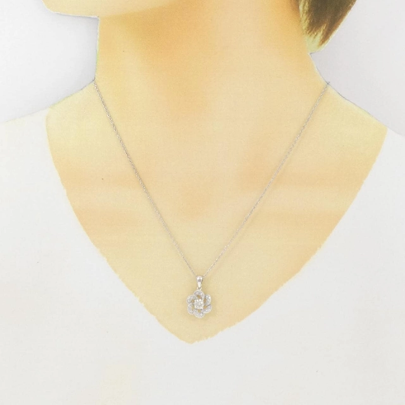 K18WG Hoa Đá Kim Cương Dây Chuyền 0.33CT - Hàng hiệu Chính hãng 862652