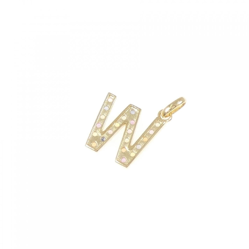 K18YG Chữ cái W Mặt dây chuyền Sapphire 0.32CT - Hàng hiệu Chính hãng 861770