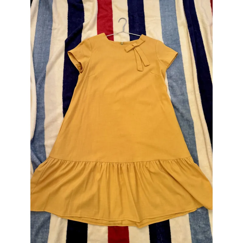 Đầm bầu may thiết kế vải đũi mát. Size 46-65kg, mặc dài qua gối. Mặc vài lần 776823