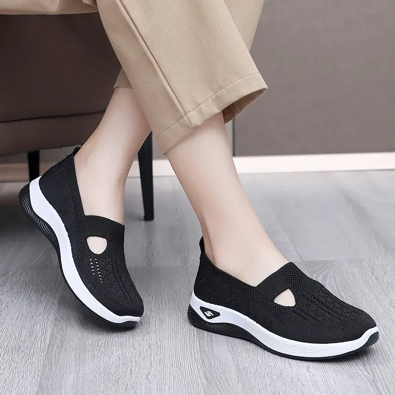[HÀNG SẴN] Giày Nữ , Giày Lười Nữ Thoáng Khí Đế Mềm, Giày Trung Niên Đi Bộ Thời Trang 574072