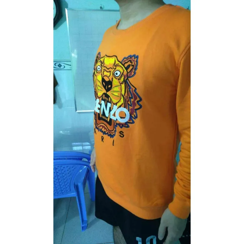 Áo khoác tay dài Kenzo màu cam thêu đầu hổ 719704