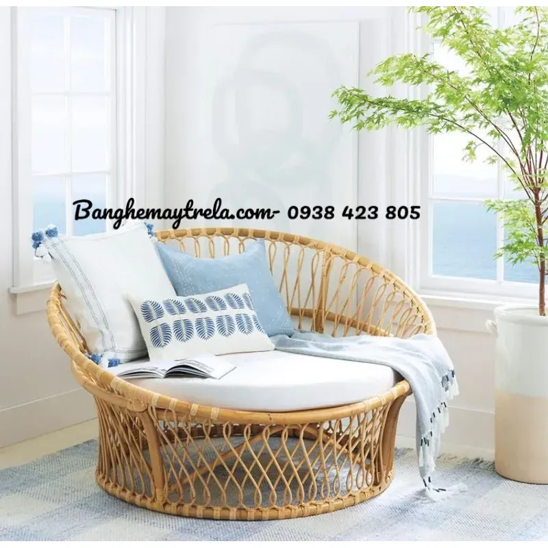 Giường thư giãn mây tự nhiên dáng tròn 712399