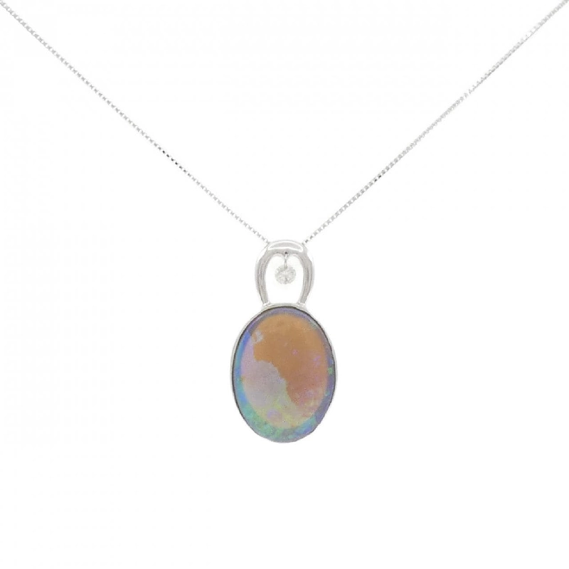 K18WG Mặt dây chuyền opal đen 6.41CT - Hàng hiệu Authentic 858724