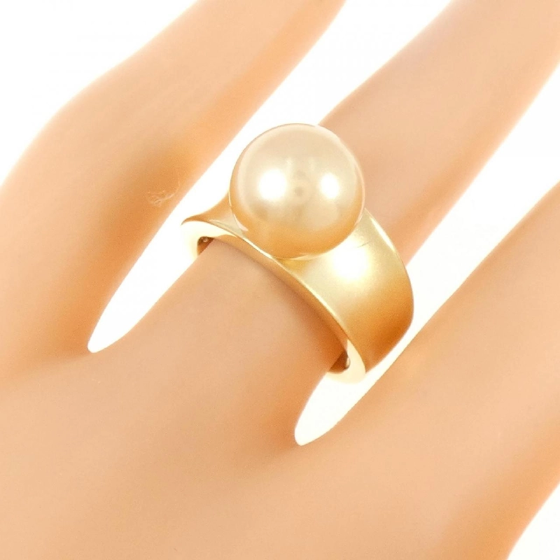 Nhẫn ngọc trai trắng K18YG 10mm - Hàng hiệu Authentic 851161