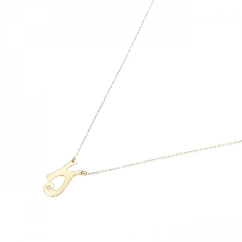 K18YG Chữ cái K Dây chuyền kim cương 0.02CT - Hàng hiệu Chính hãng 863229