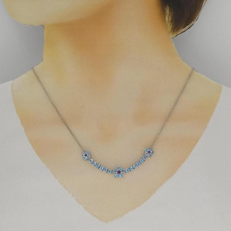 K18WG Garnet Necklace - Hàng hiệu Authentic 857221