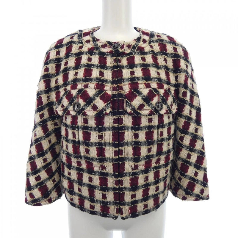 【Khuyến mãi】Áo khoác không cổ CHANEL 641064