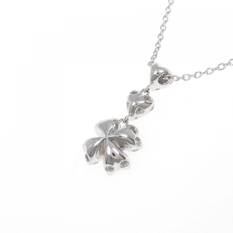 K18WG Mặt Dây Chuyền Hình Trái Tim × Cỏ Ba Lá Đính Kim Cương 0.53CT - Hàng hiệu Chính Hãng 863335