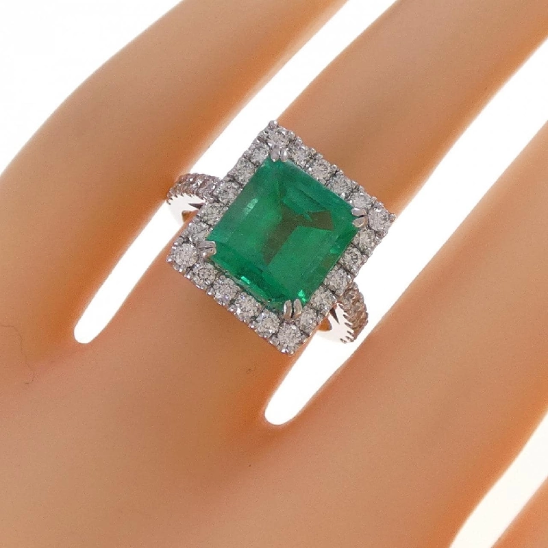Nhẫn Emerald PT900 4.15CT Xuất xứ Colombia - Hàng hiệu Chính hãng 852846