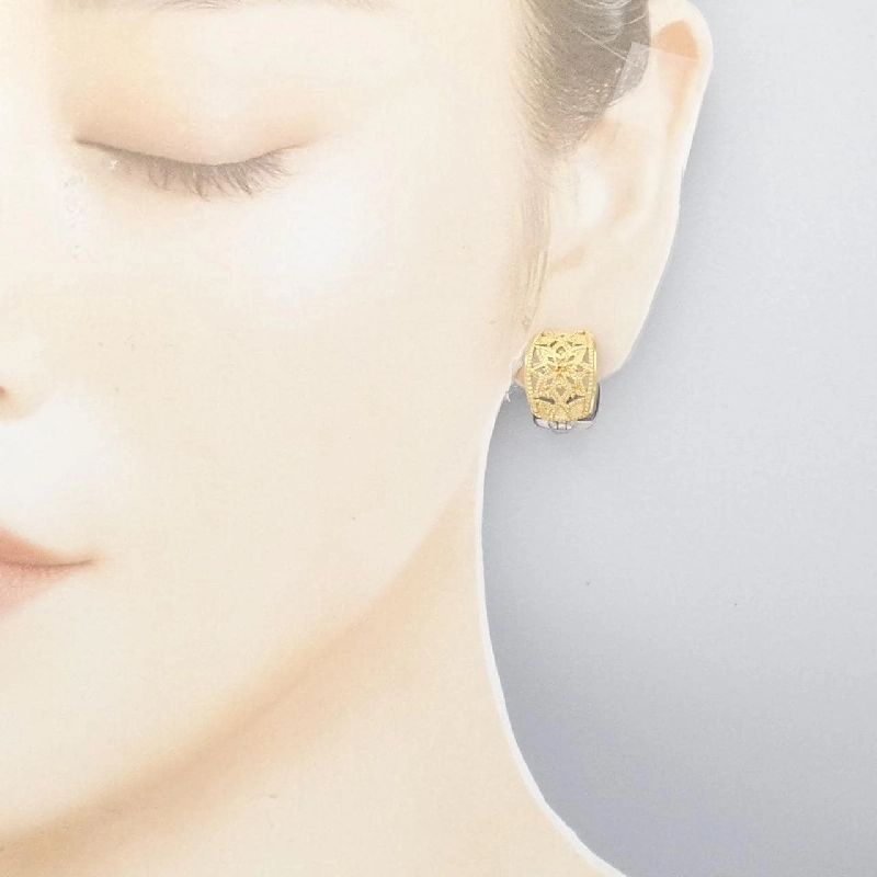 Bông tai kim cương K18YG/K18WG 0.08CT - Hàng hiệu chính hãng 878537