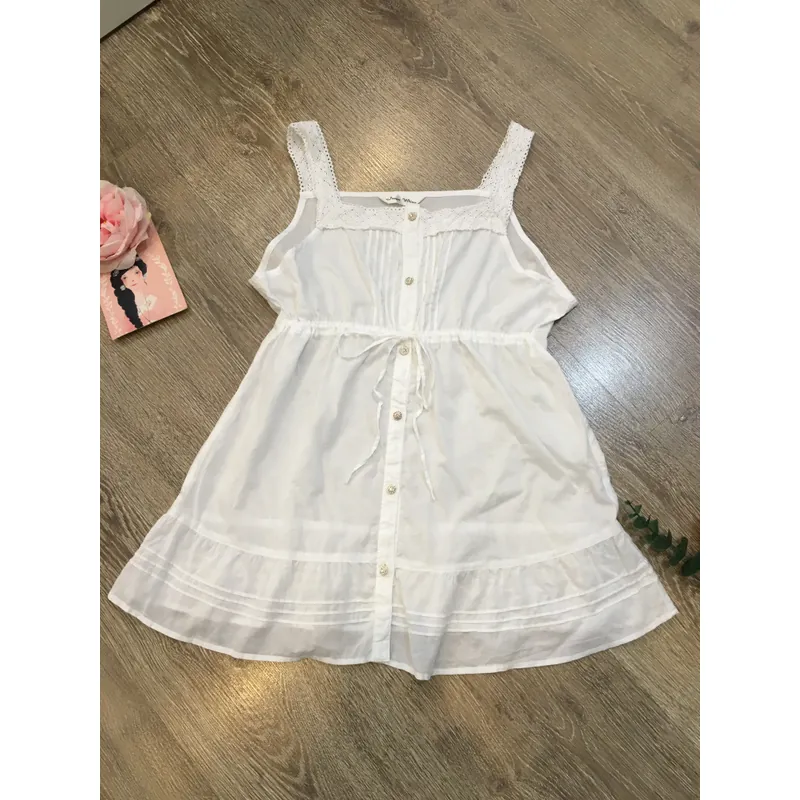 [Siêu Phẩm Nhật] Áo cami áo hai dây xếp ly phối ren có dây thắt nơ dáng xoè bèo tiểu thư 695476