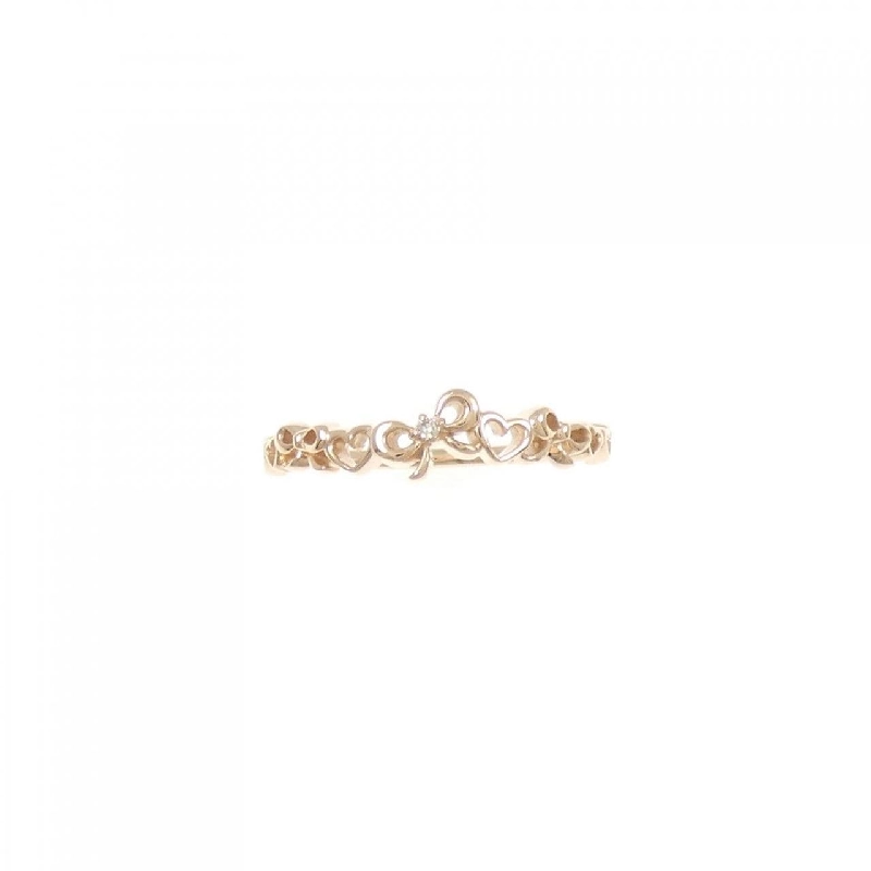 Nhẫn hồng xà cừ K10PG hình trái tim × ruy băng kim cương 666798