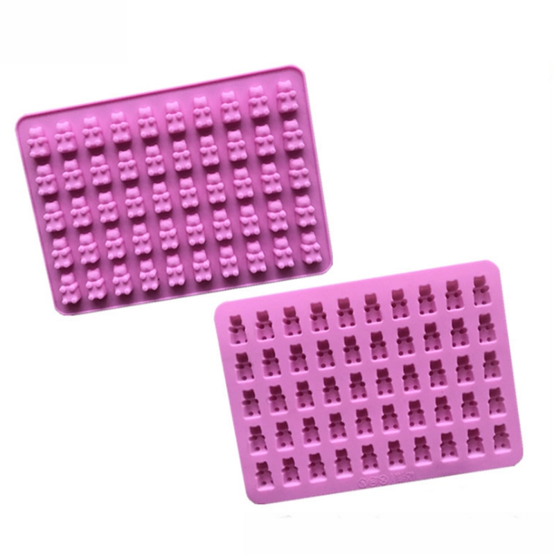 Khuôn silicon làm rau câu, kẹo dẻo chip chip, socola 50 gấu con – Mã số 1222 338667
