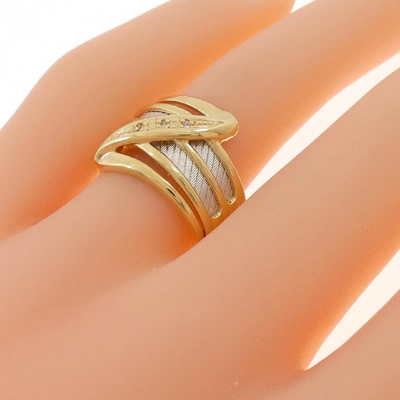 Nhẫn kim cương K18YG/PT900 0.02CT 668562