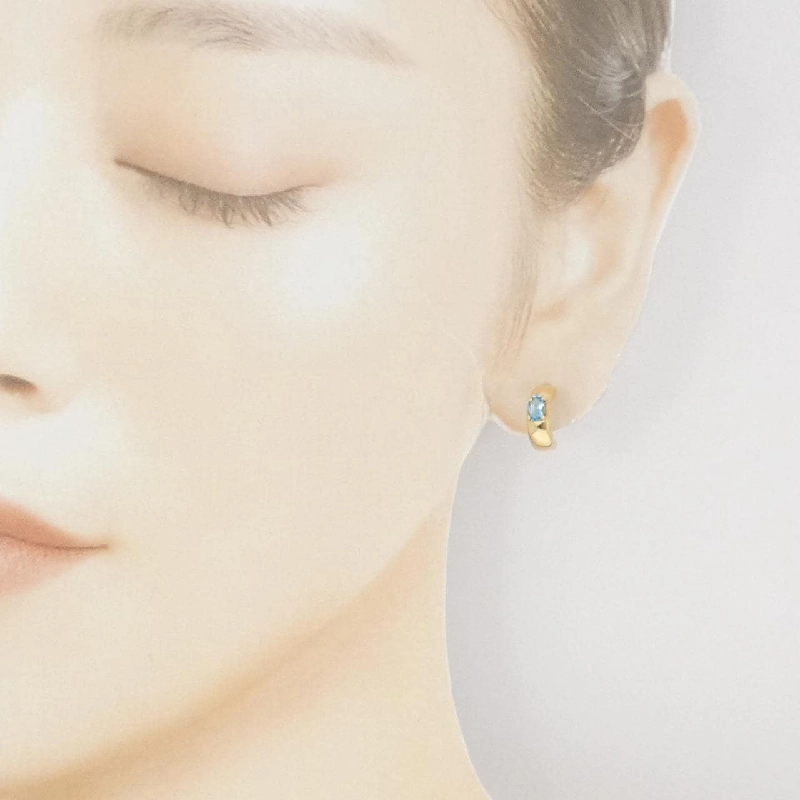 K18YG Blue Topaz Bông tai - Hàng hiệu Chính hãng 867767