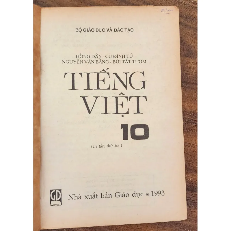 TIẾNG VIỆT 10 - NXB Giáo Dục 1993 747913
