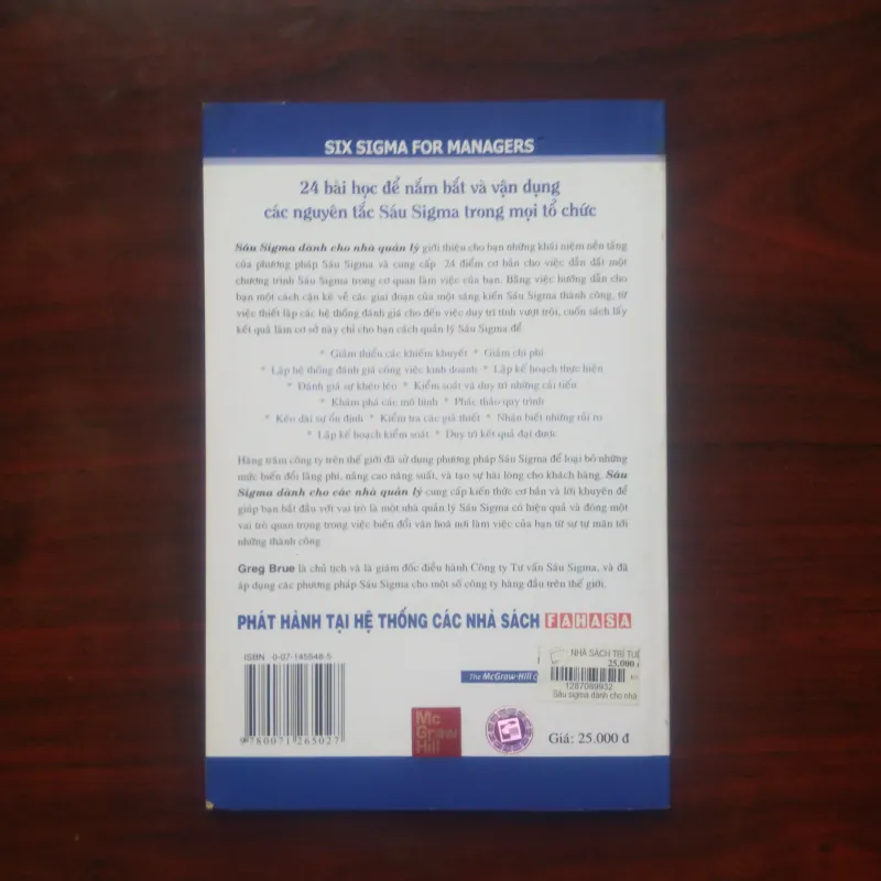 [Sách Kinh Tế] Sáu Sigma Dành Cho Nhà Quản Lý - Six Sigma For Managers (Greg Brue) 934207