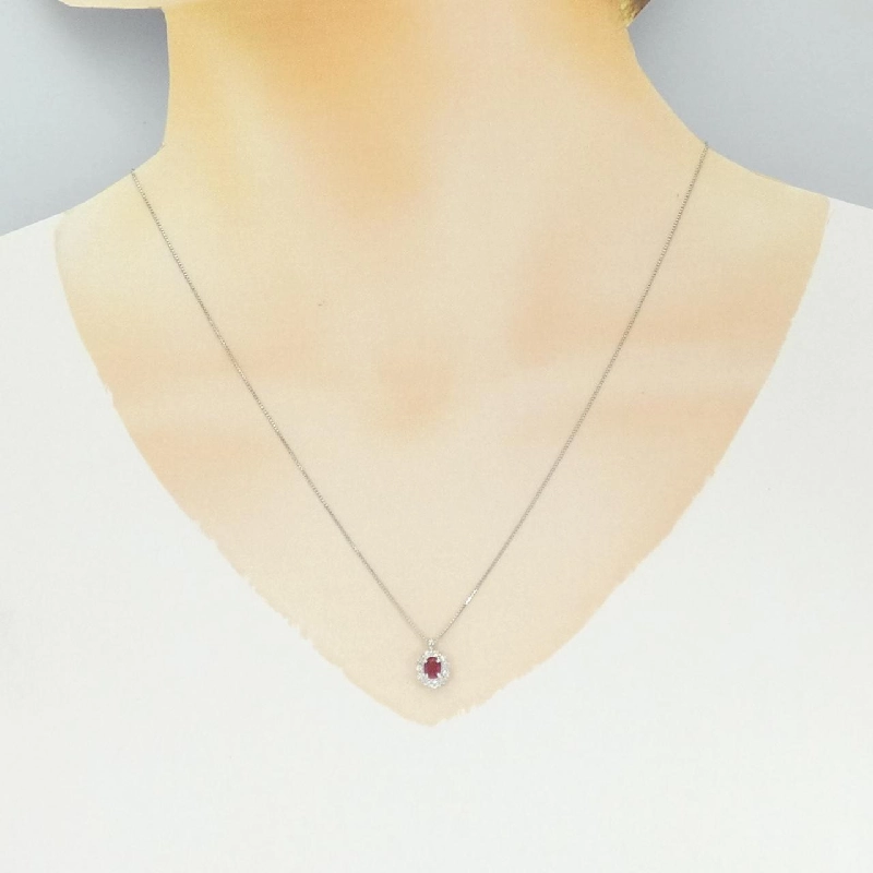Dây chuyền ruby PT900/PT850 0.33CT - Hàng hiệu Authentic 858831