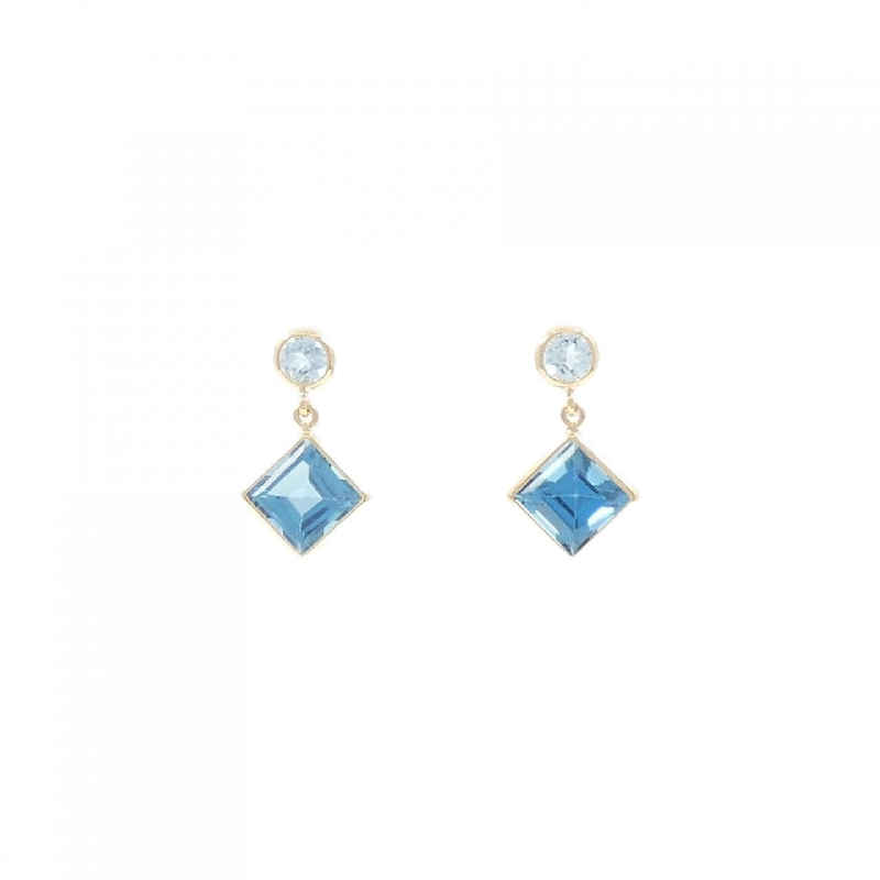 K18YG Blue Topaz Bông tai - Hàng hiệu Chính hãng 870714