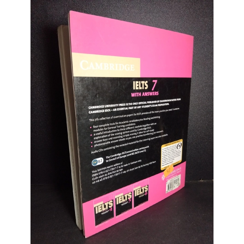 Ielts 7 Examination Papers with answers mới 80% bẩn bìa, ố, có chữ viết HCM2101 Cambridge Esol HỌC NGOẠI NGỮ 918534