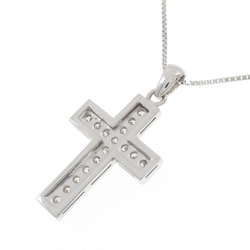 K18WG Dây chuyền kim cương chéo 0.50CT - Hàng hiệu Authentic 858298