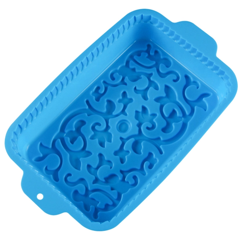 Khuôn silicon làm đế bánh, rau câu hình chữ nhật hoa văn kiểu - Loại 34 cm - Mã số 1181 338470