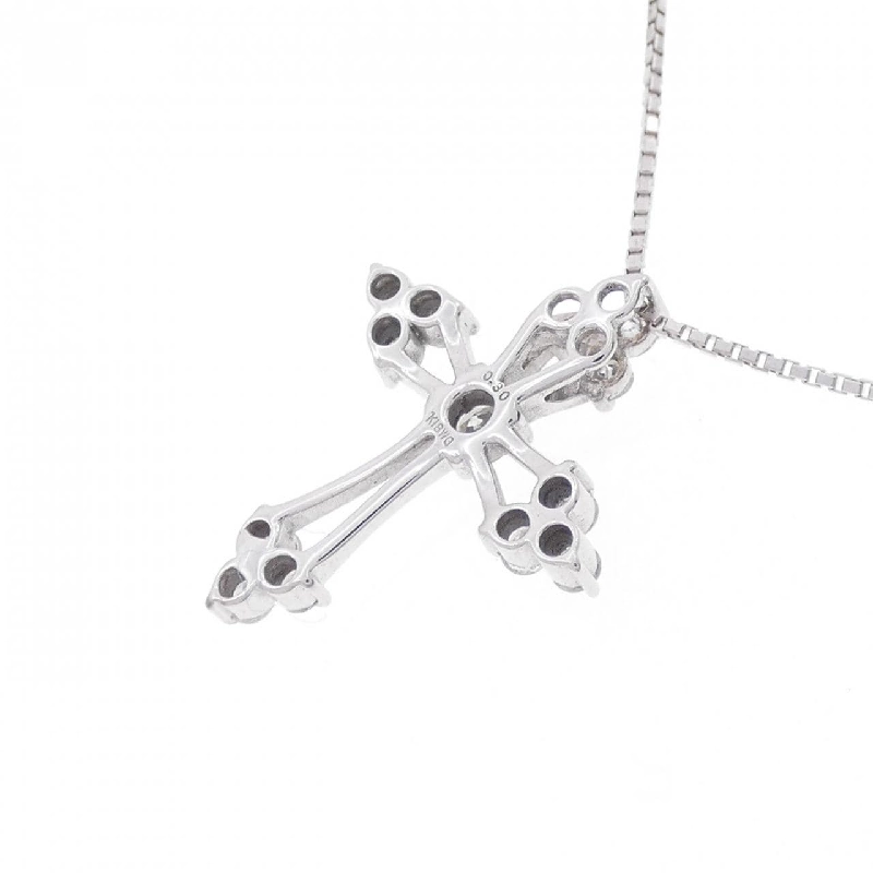 K18WG Dây chuyền kim cương hình chữ thập 0.30CT - Hàng hiệu Chính hãng 863443