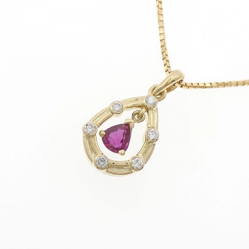 Dây chuyền ruby 750YG/K18YG - Hàng hiệu Authentic 858361