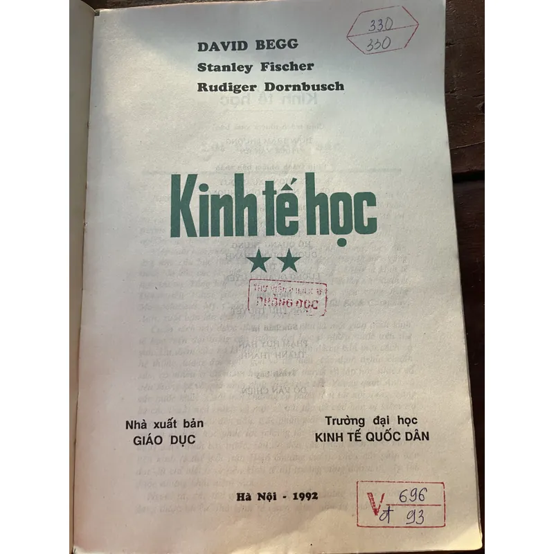 Kinh tế học - tập 2- khổ lớn- 1992- DAVID BEGG Stanley Fischer Rudiger Dornbusch 698351