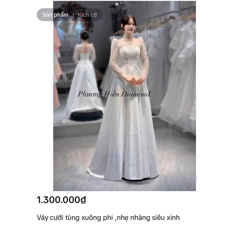 Váy cưới tùng xuông phi, mới mặc 1 lần  461954