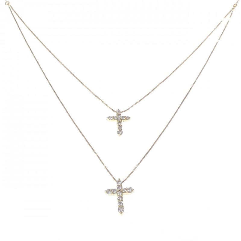 K18YG Dây chuyền kim cương chéo 0.2CT - Hàng hiệu Chính hãng 857743