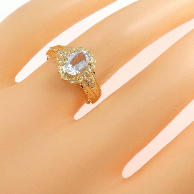 Nhẫn Aquamarine K18YG - Hàng hiệu Authentic 850441