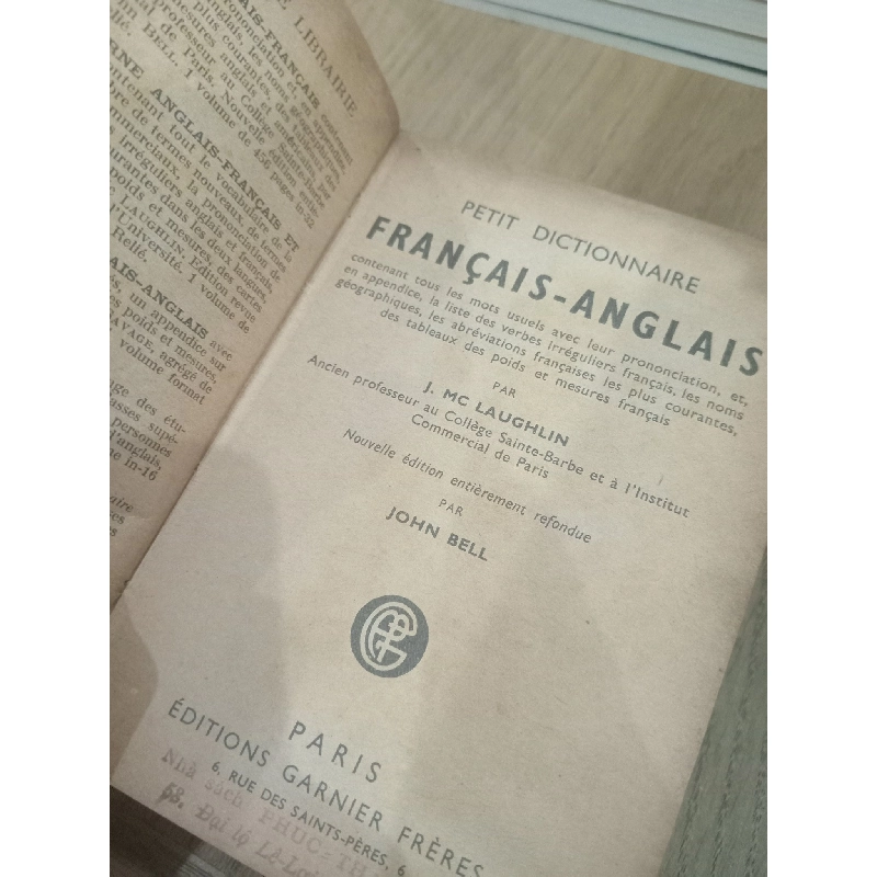 Petit dictionnaire Francais-Anglais Anglais-Francais 590625