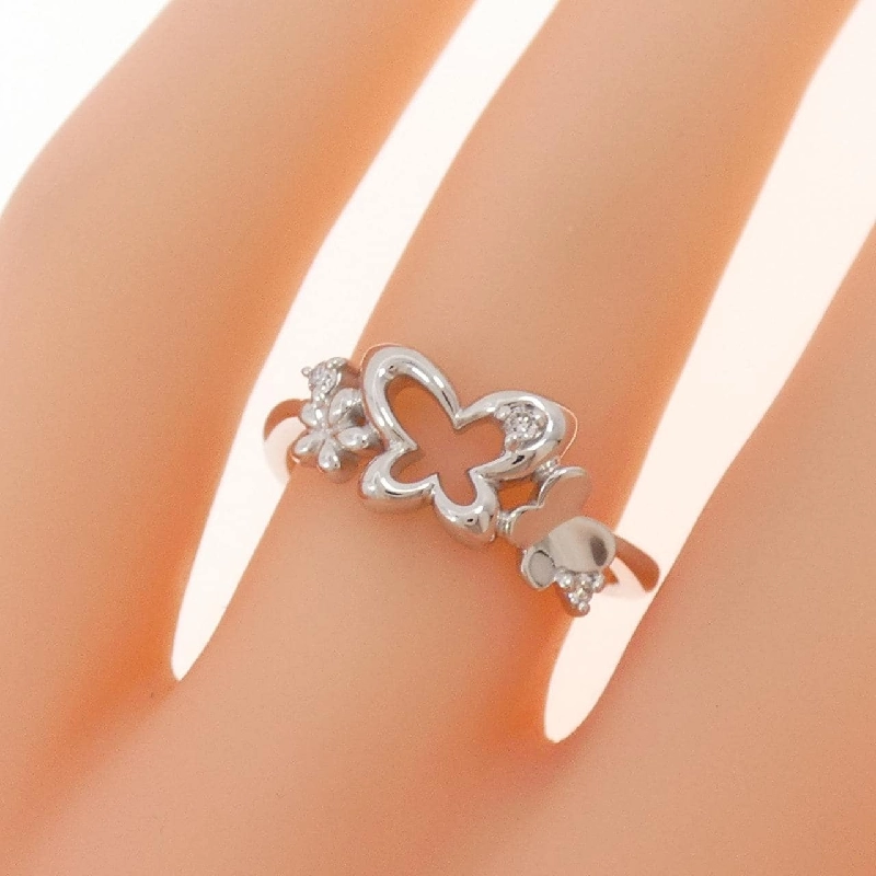 Nhẫn kim cương hoa bướm K18WG 0.03CT 670010