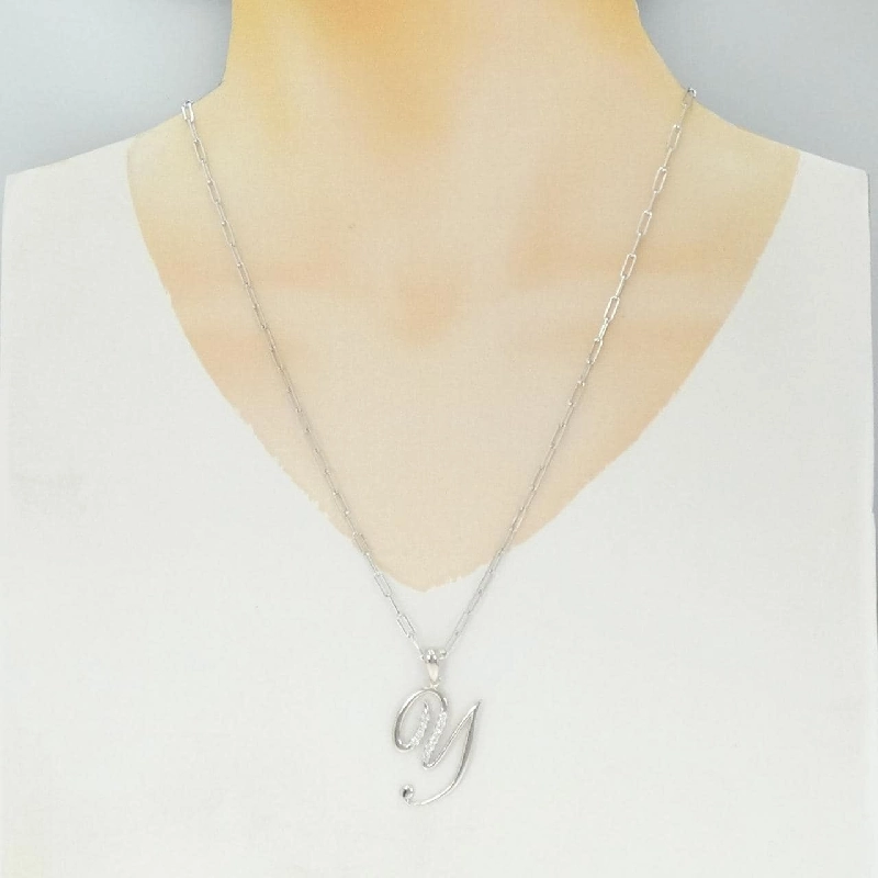 K18WG Chữ cái Y Dây chuyền kim cương 0.32CT - Hàng hiệu Chính hãng 846699