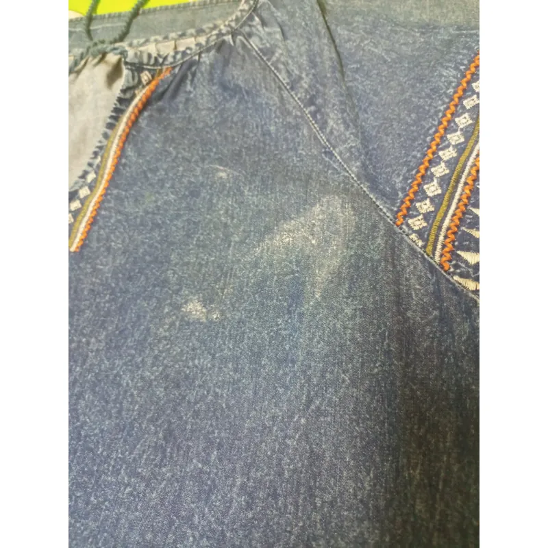 Đầm denim thêu sắc sảo – mặc giấu bụng cực đẹp 997125