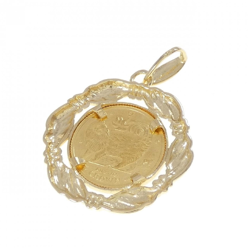 K18YG(枠) Đồng xu mặt dây chuyền - Hàng hiệu Authentic 864313
