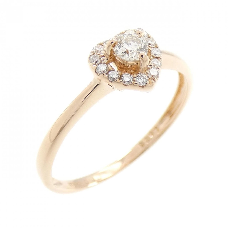 Nhẫn kim cương K18PG hình trái tim 0.10CT 673340