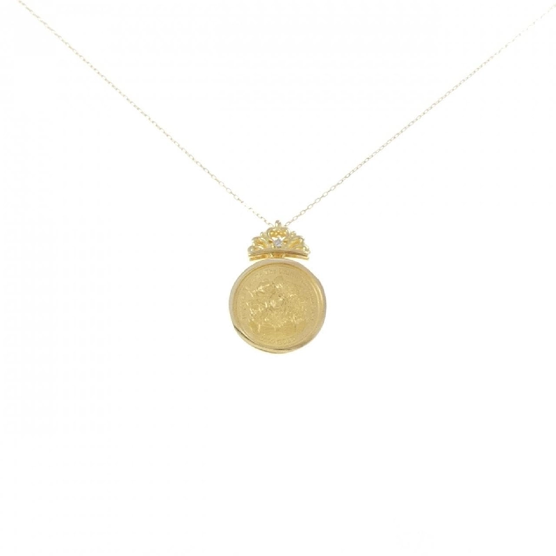 K18YG(枠) Dây chuyền đồng xu kim cương 0.01CT - Hàng hiệu Authentic 859484
