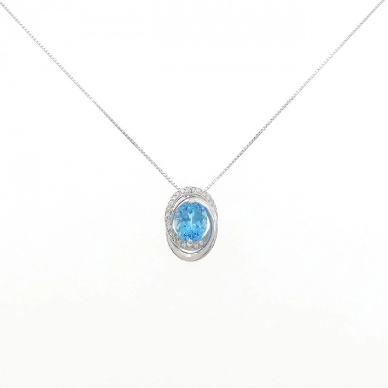 K18WG Blue Topaz Necklace - Hàng hiệu Authentic 859917