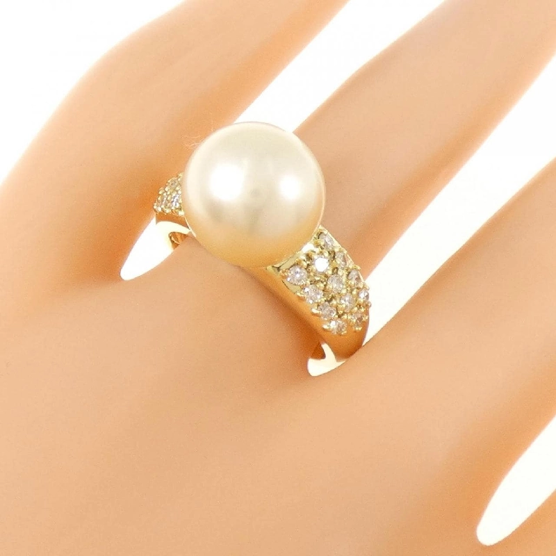 Nhẫn ngọc trai trắng K18YG 11mm - Hàng hiệu Authentic 852925