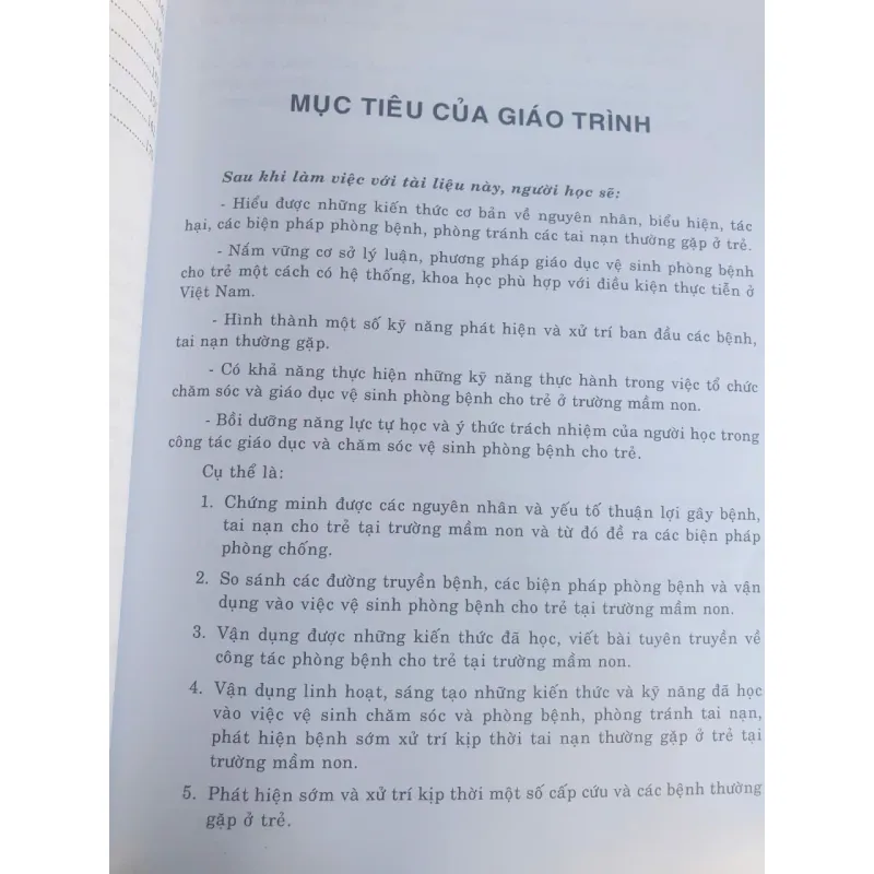 Giáo trình Phòng bệnh cho trẻ mầm non - Nhà xuất bản Văn hóa 714150