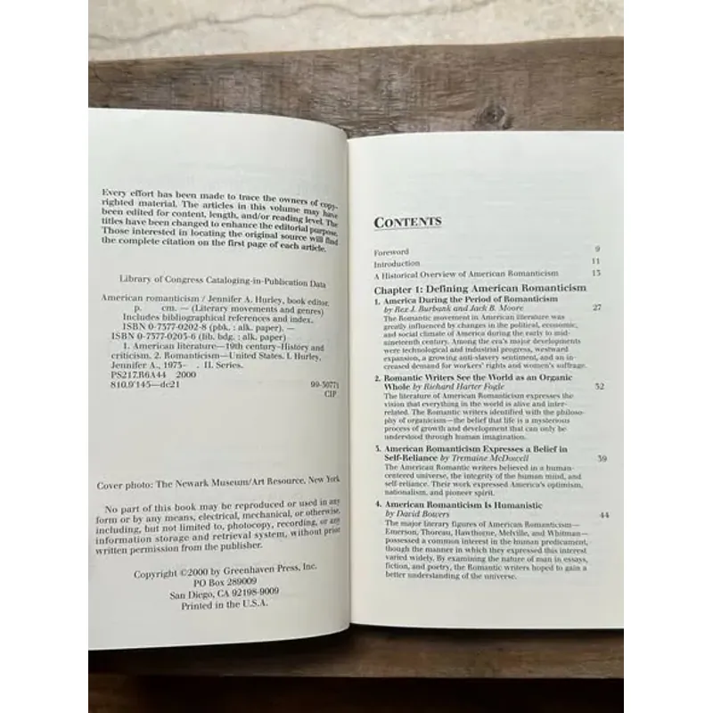 American Romanticism - The Greenhaven Press 730901