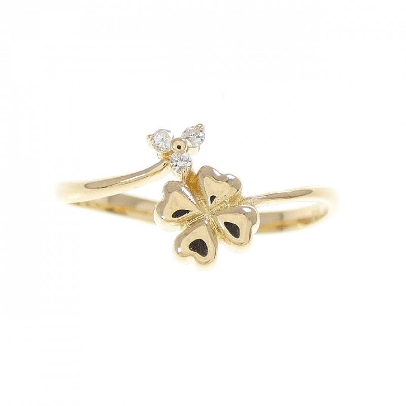 Nhẫn kim cương K18YG hình cỏ ba lá 0.025CT - Hàng hiệu chính hãng 849686