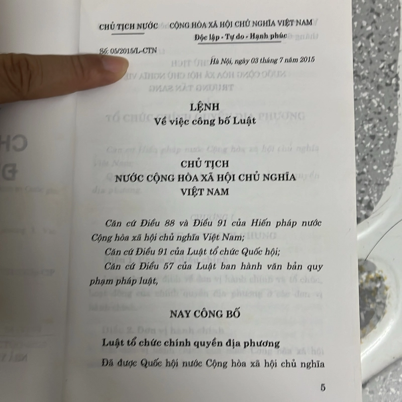 Luật tổ chức chính quyền địa phương 2015 - Quốc Hội 543060
